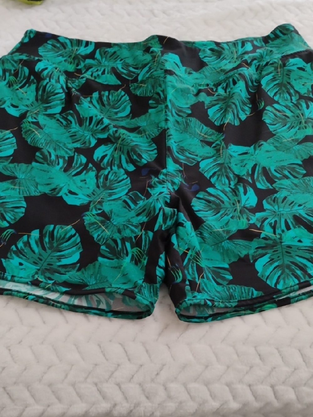 Women’s Tropical Leaf One-Piece Swim Short - Green